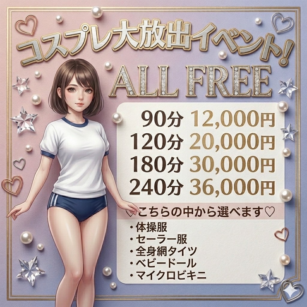 【ネット予約限定】コスプレ大放出イベント☆ALLFREE☆